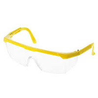 Protective Glasses: Clear Lenses, Adjustable Yellow Frame